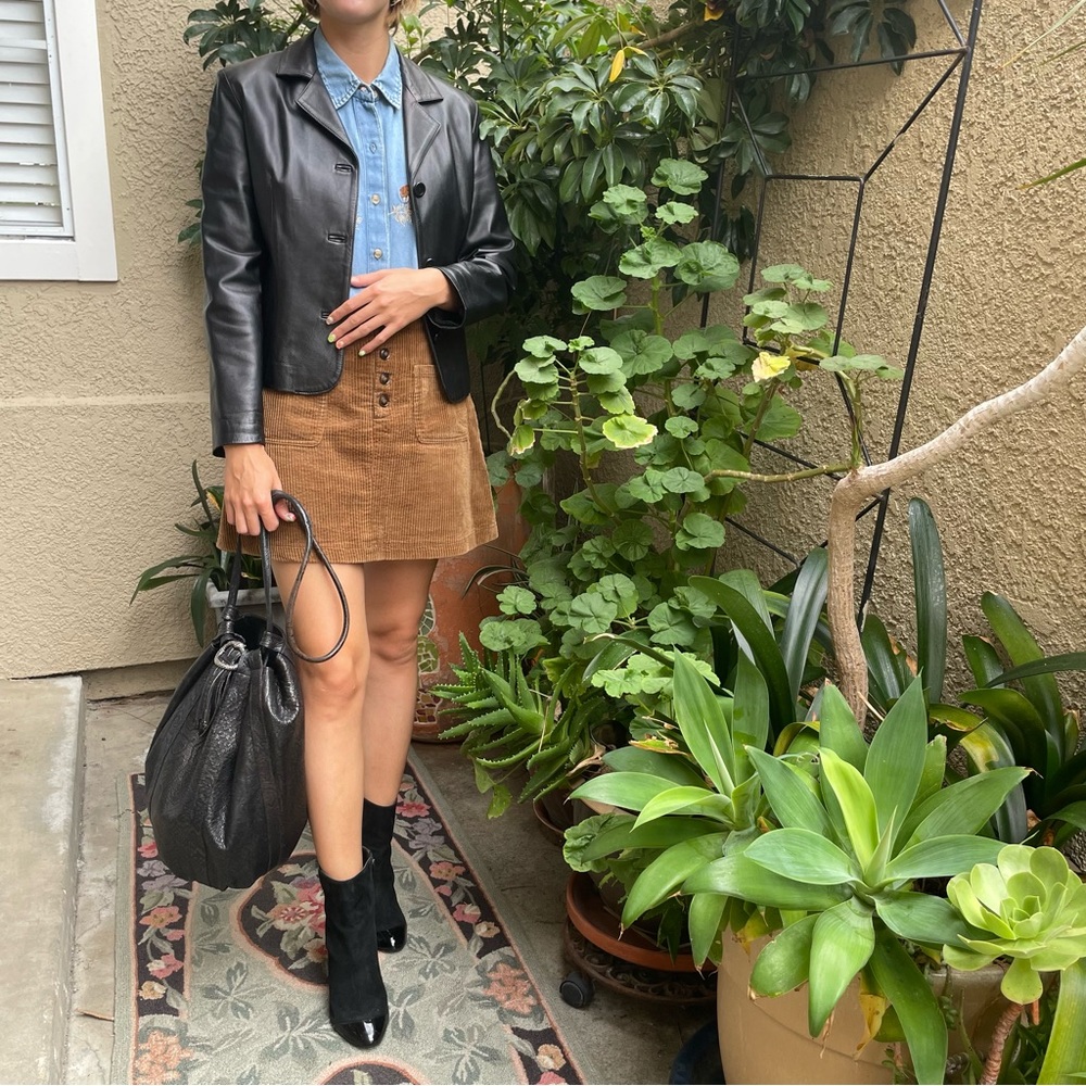 Vintage black metallic Jacobson leather bucket bag - Picture 5 of 16